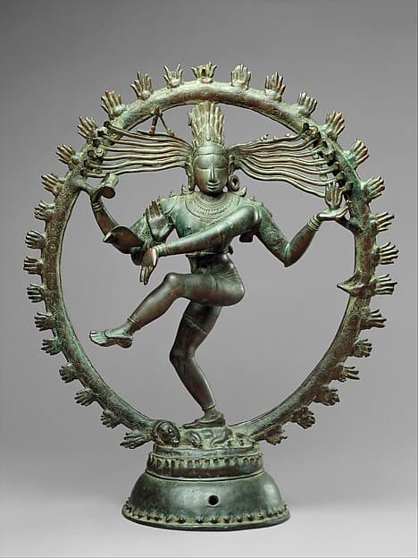 Bronze figure of Shiva as Nataraja, Lord of the Dance, within a ring of flame. Photograph: The Metropolitan Museum of Art.