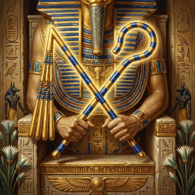 Illustration of Crook and Flail, a tool of the Egyptian Pantheon