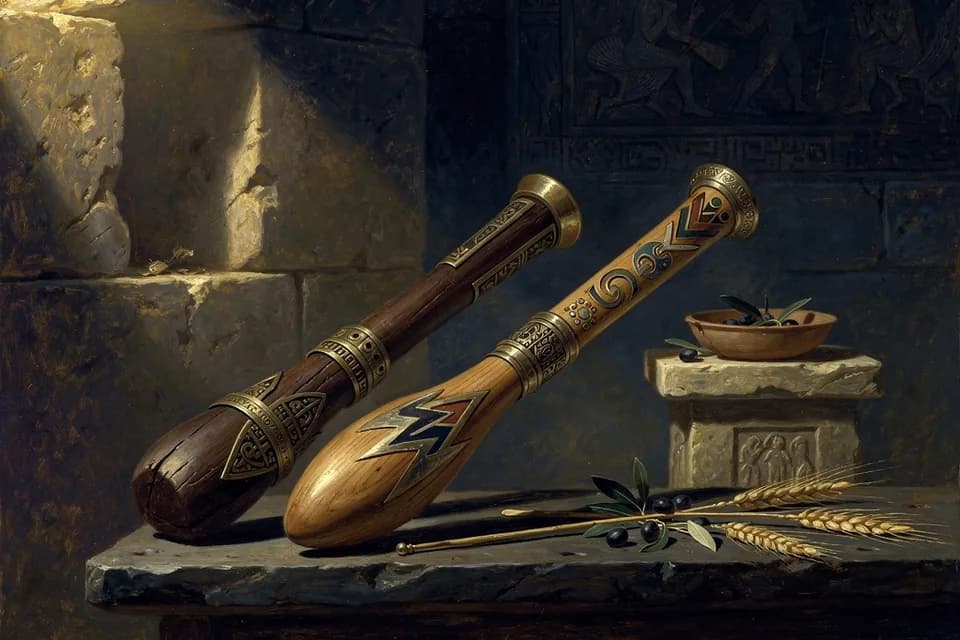 Illustration of Yagrush and Ayyamur, a weapon of the Canaanite Pantheon (Ugarit)