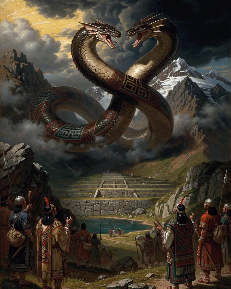 Illustration of Amaru, a creature of the Inca and Andean Tradition