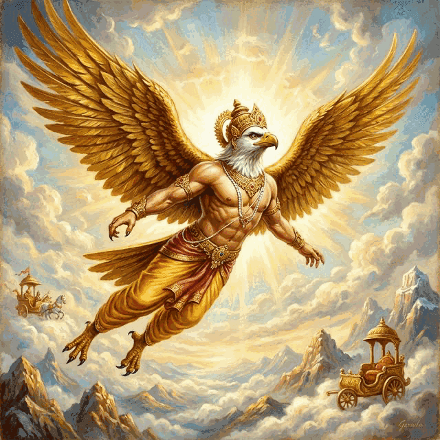 Illustration of Garuda, a creature of the Hindu Pantheon