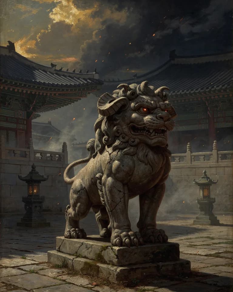 Illustration of Haetae, a creature of the Korean Tradition