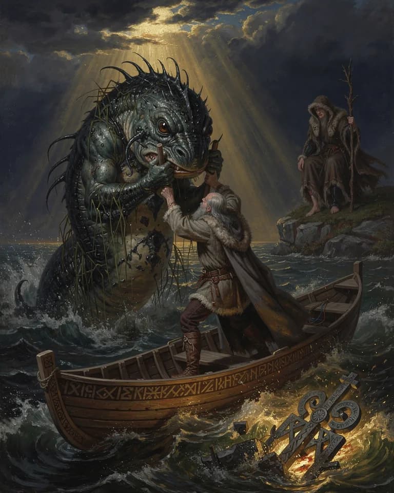 Illustration of Iku-Turso, a creature of the Finnish Tradition (Kalevala)