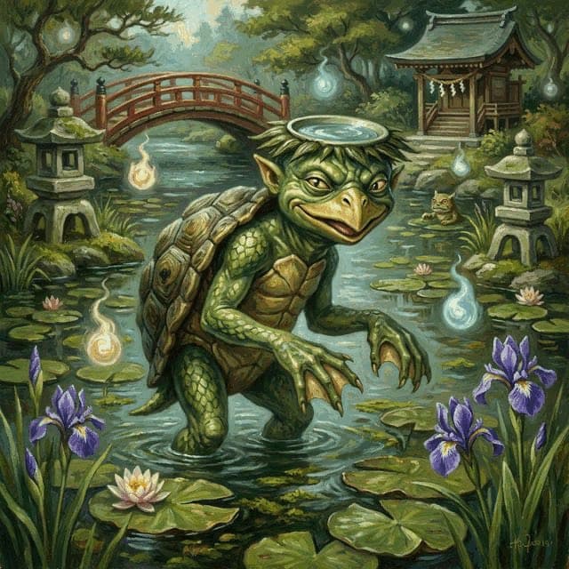 Illustration of Kappa, a creature of the Japanese Pantheon