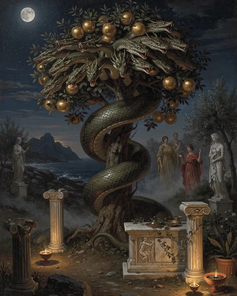 Illustration of Ladon, a creature of the Greek Pantheon