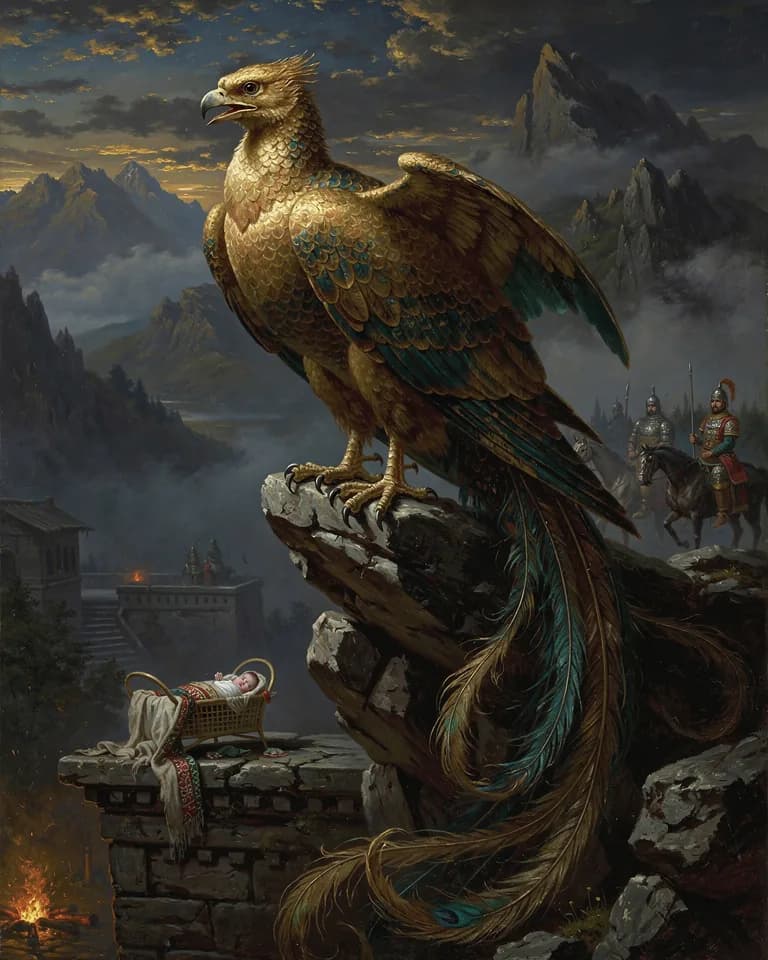 Illustration of Simurgh, a creature of the Persian (Iranian) Tradition