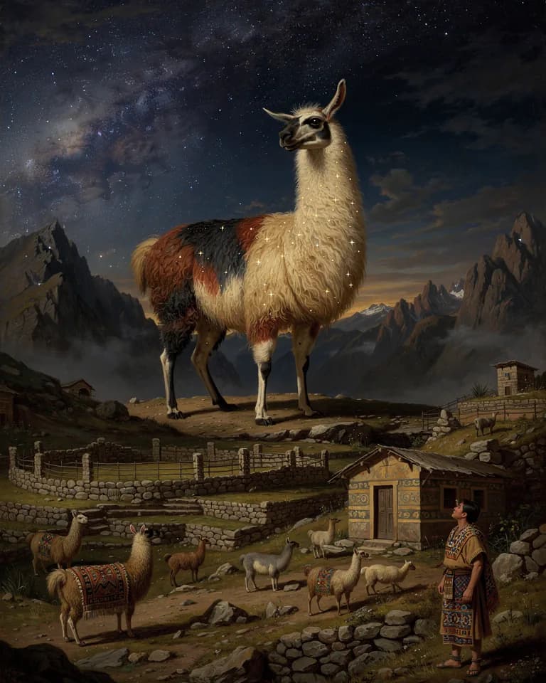 Illustration of Urcuchillay, a creature of the Inca and Andean Tradition