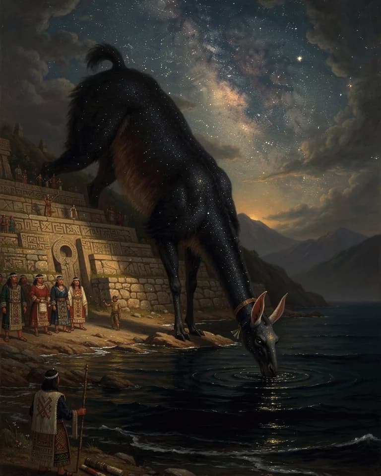 Illustration of Yacana, a creature of the Inca and Andean Tradition