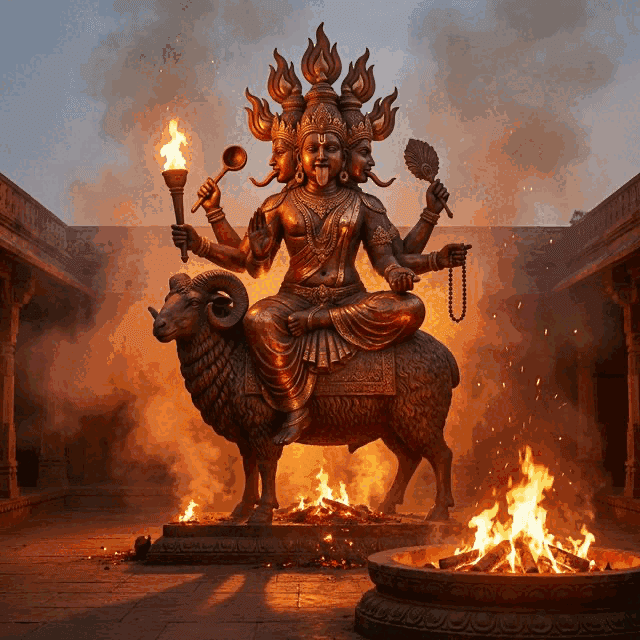 Illustration of Agni, a deity of the Hindu Pantheon