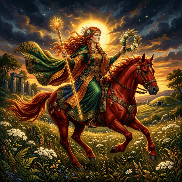 Illustration of Áine, a deity of the Celtic Pantheon
