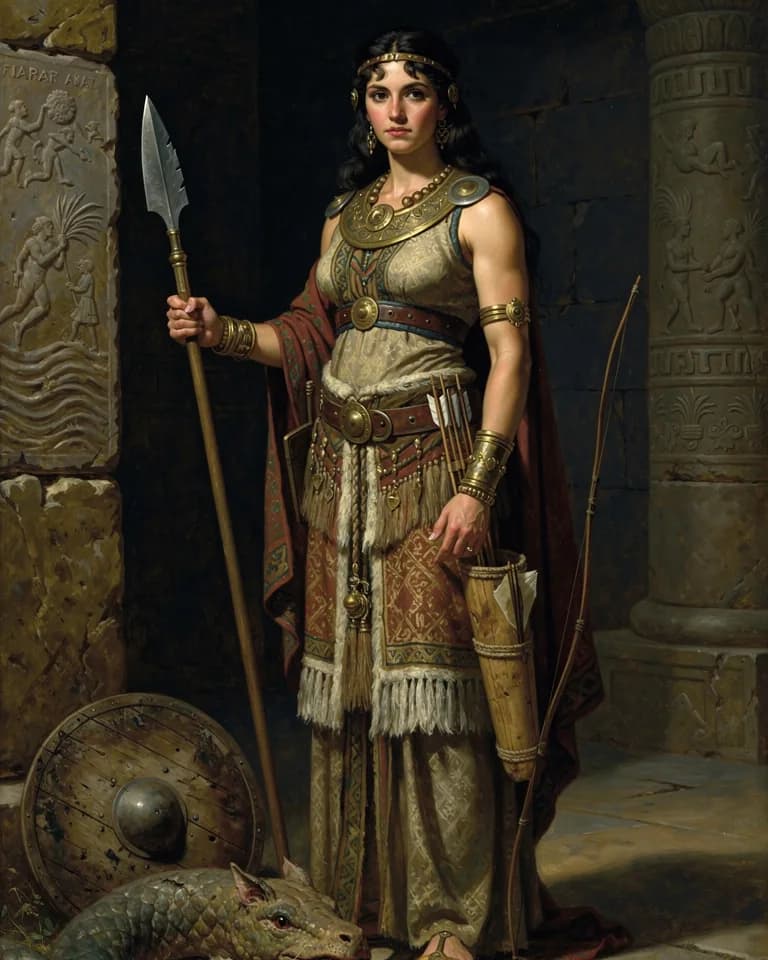 Illustration of Athtart (Astarte), a deity of the Canaanite Pantheon (Ugarit)