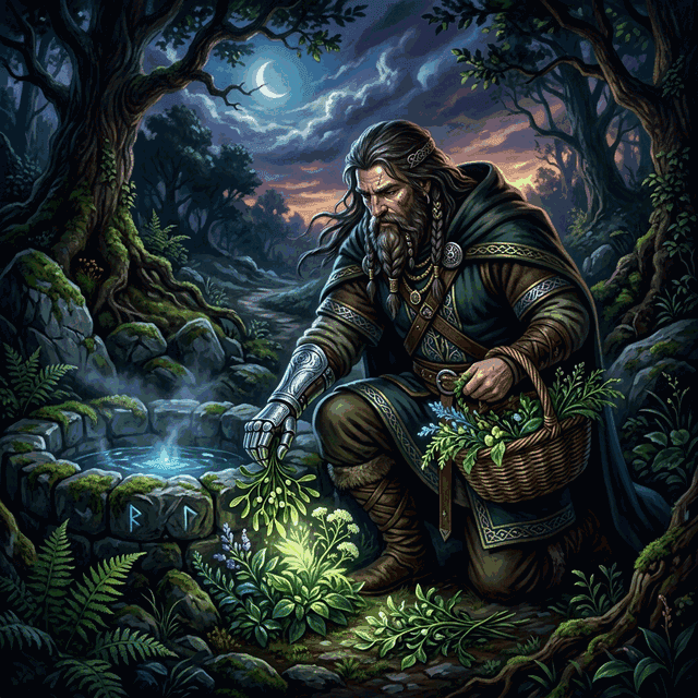 Illustration of Dian Cécht, a deity of the Celtic Pantheon