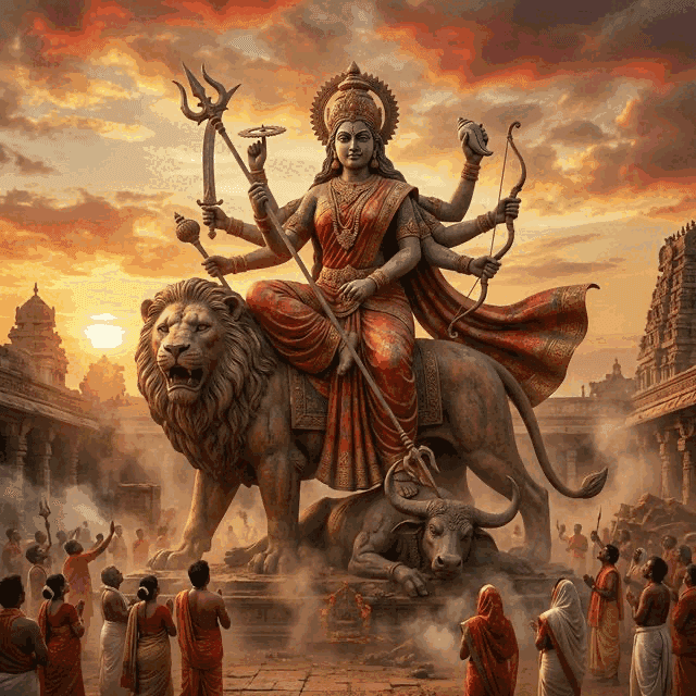Illustration of Durga, a deity of the Hindu Pantheon
