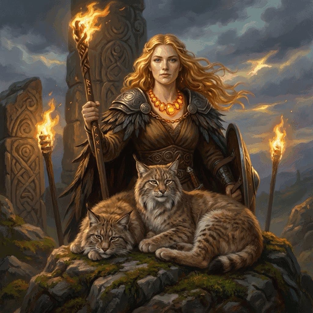 Illustration of Freyja, a deity of the Norse Pantheon