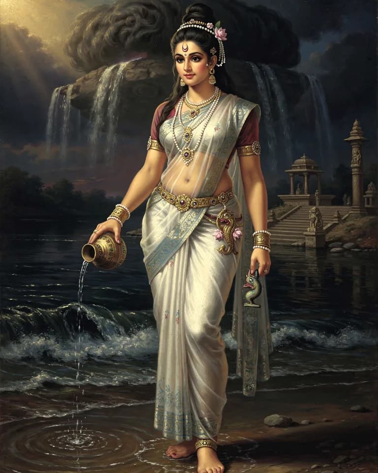Illustration of Ganga, a deity of the Hindu Pantheon