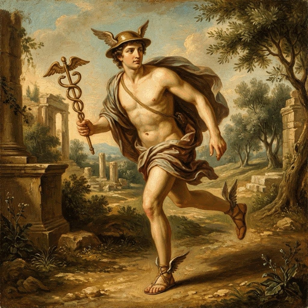 Illustration of Hermes, a deity of the Greek Pantheon