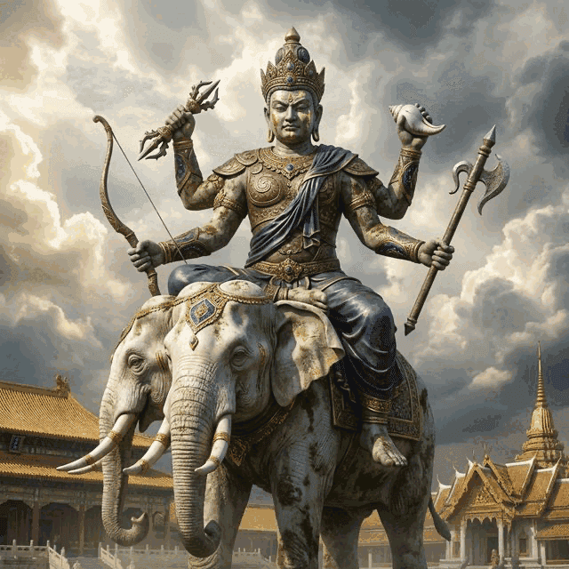 Illustration of Indra, a deity of the Hindu Pantheon