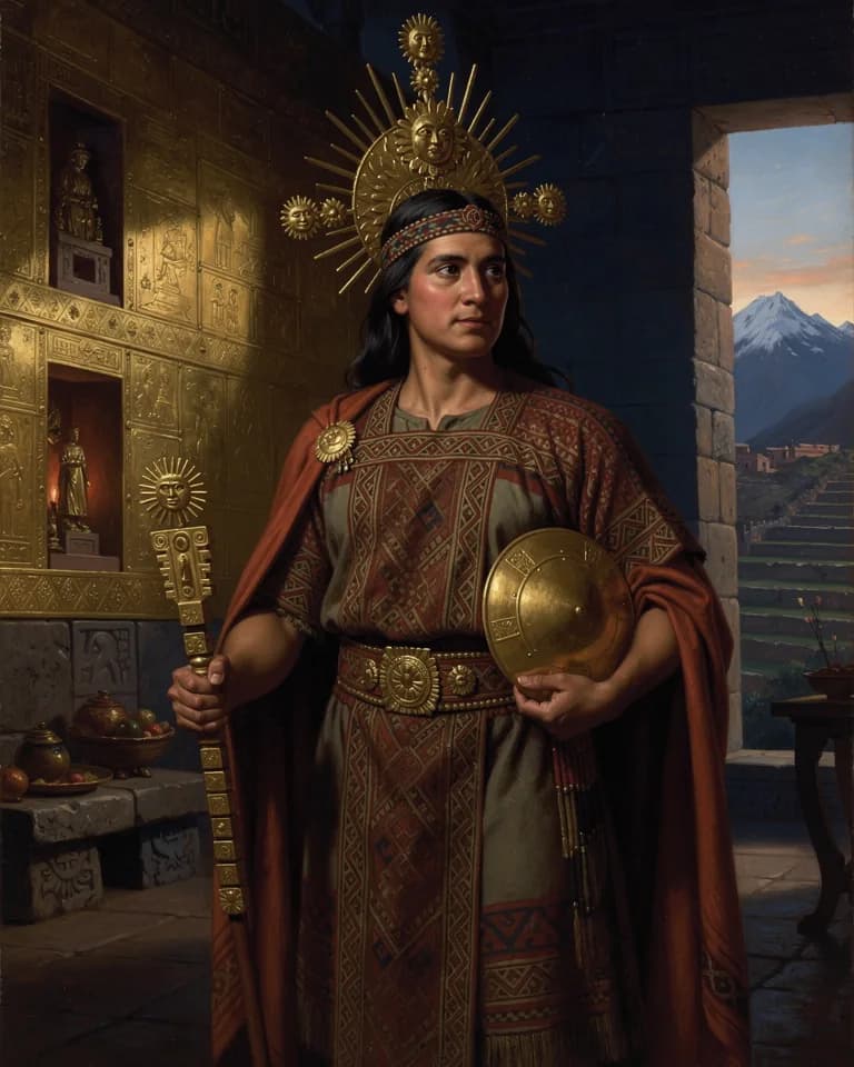 Illustration of Inti, a deity of the Inca and Andean Tradition