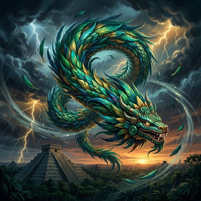 Illustration of Kukulkan, a deity of the Mesoamerican Pantheon