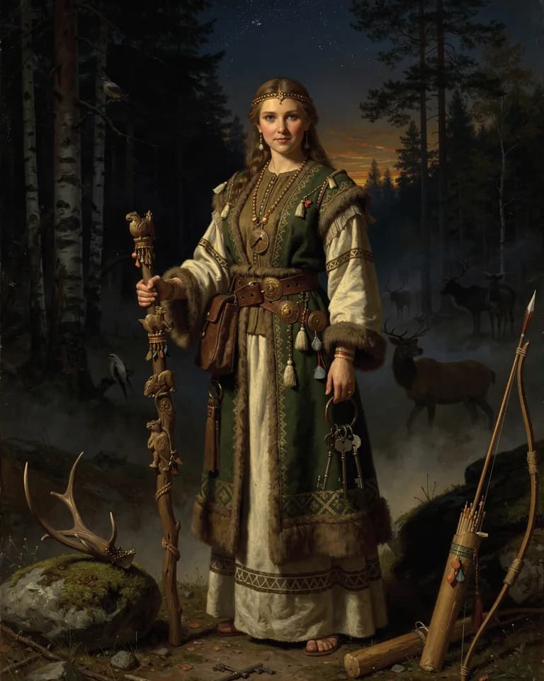Illustration of Mielikki, a deity of the Finnish Tradition (Kalevala)