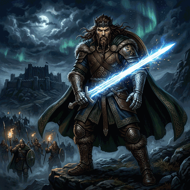 Illustration of Nuada Airgetlám, a deity of the Celtic Pantheon