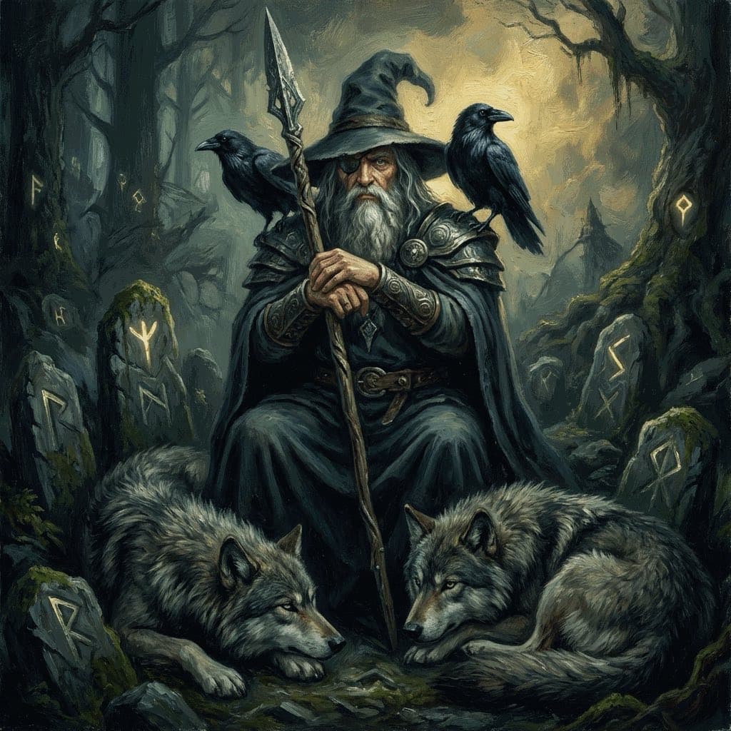 Illustration of Odin, a deity of the Norse Pantheon