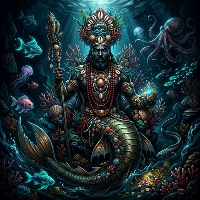 Illustration of Olokun, a deity of the Yoruba Tradition