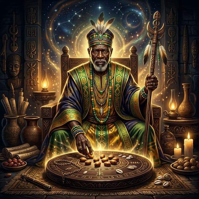 Illustration of Orunmila, a deity of the Yoruba Tradition