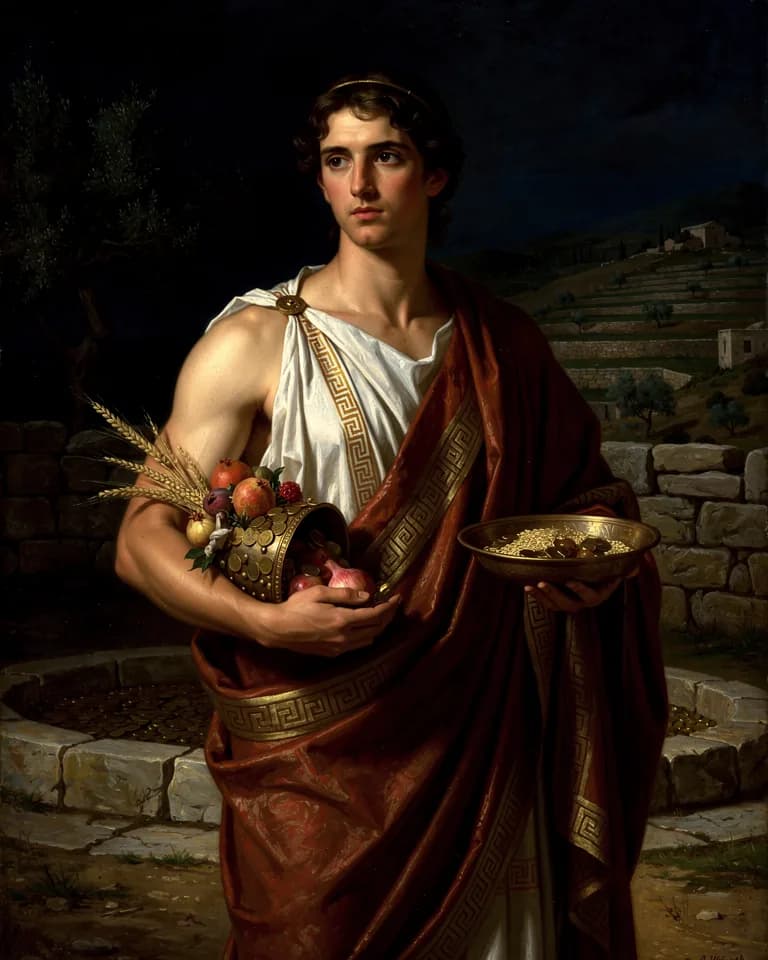 Illustration of Plutus, a deity of the Greek Pantheon