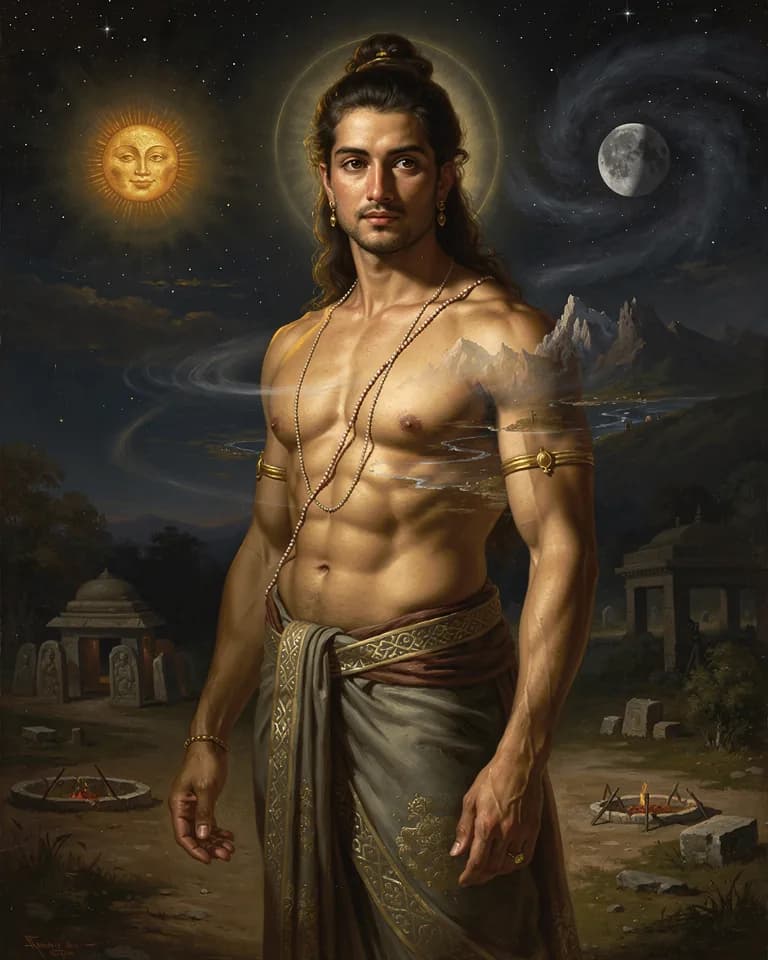 Illustration of Purusha, a deity of the Hindu Pantheon
