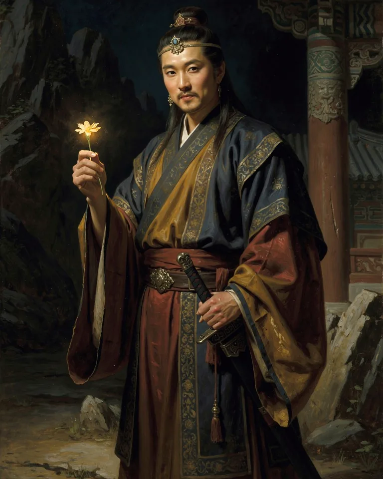 Illustration of Seokga, a deity of the Korean Tradition