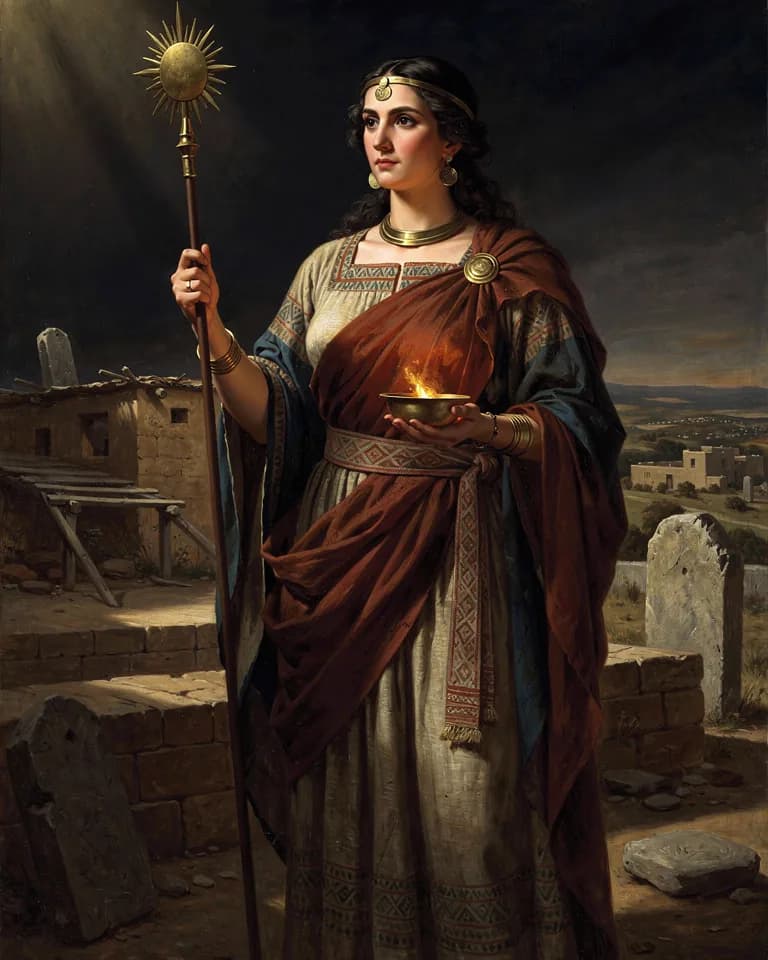 Illustration of Shapash, a deity of the Canaanite Pantheon (Ugarit)