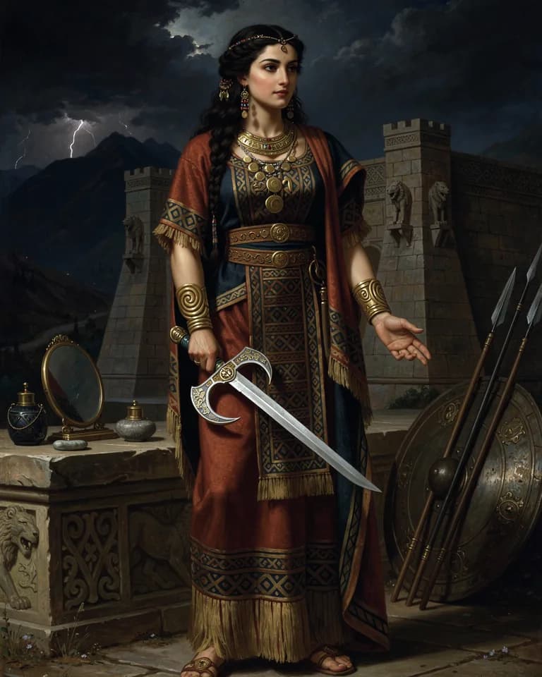 Illustration of Šauška, a deity of the Hittite Pantheon