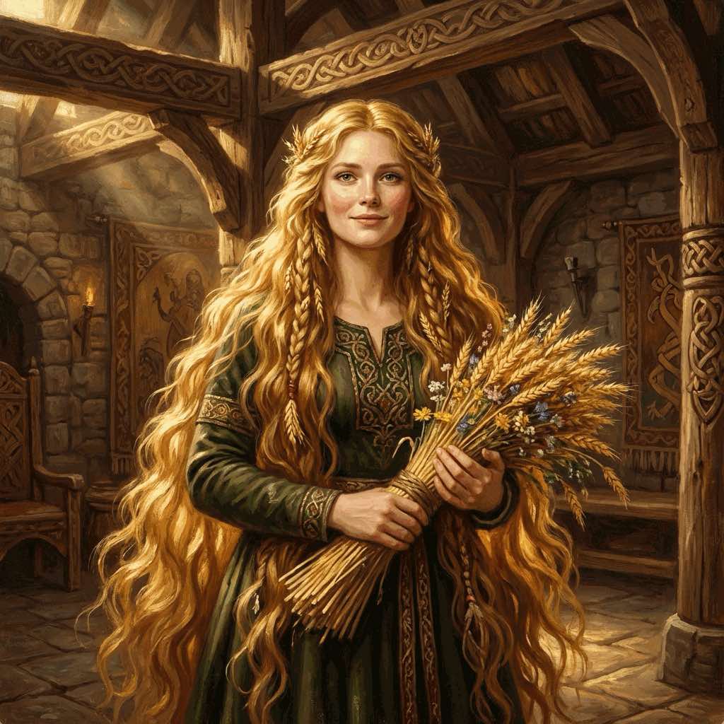 Illustration of Sif, a deity of the Norse Pantheon