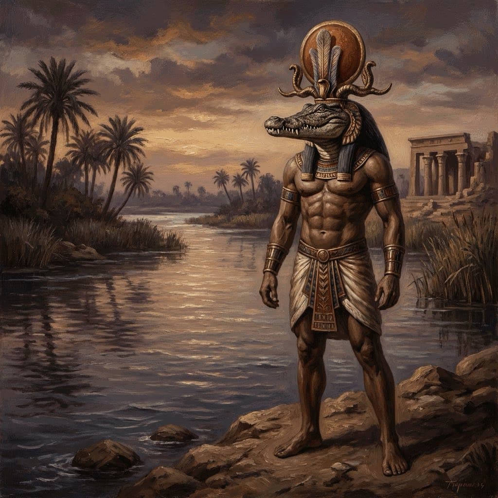 Illustration of Sobek, a deity of the Egyptian Pantheon