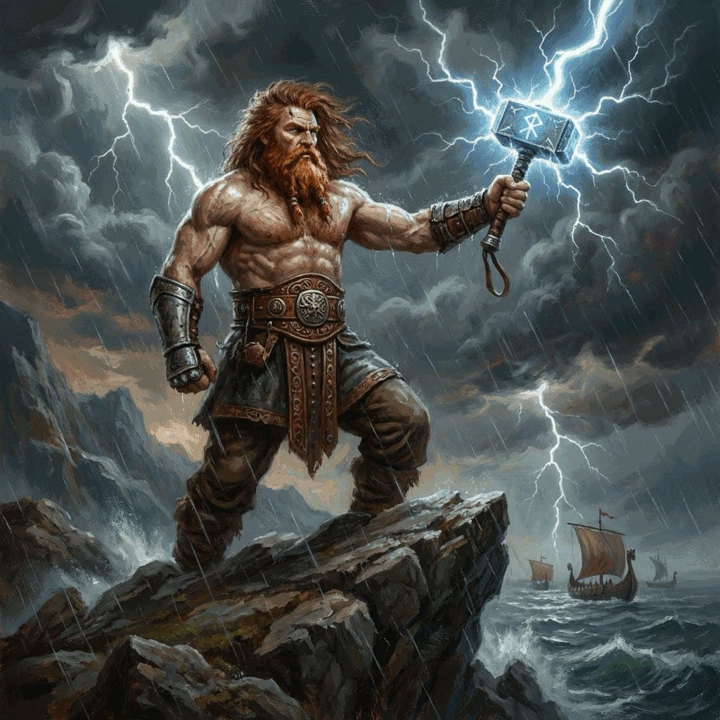 Illustration of Thor, a deity of the Norse Pantheon