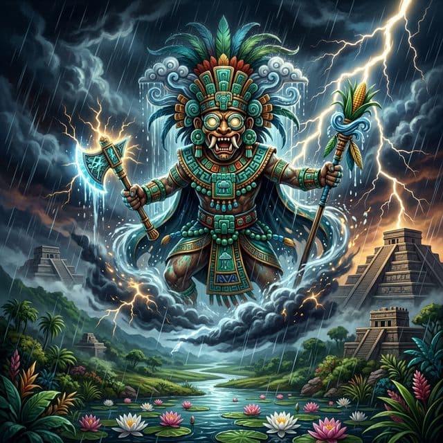 Illustration of Tlaloc, a deity of the Mesoamerican Pantheon