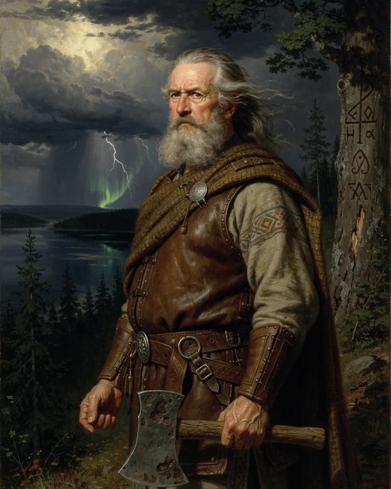 Illustration of Ukko, a deity of the Finnish Tradition (Kalevala)