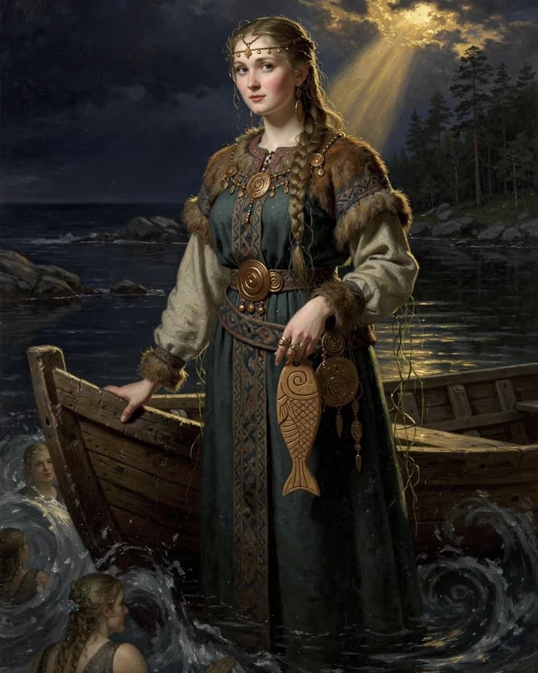 Illustration of Vellamo, a deity of the Finnish Tradition (Kalevala)