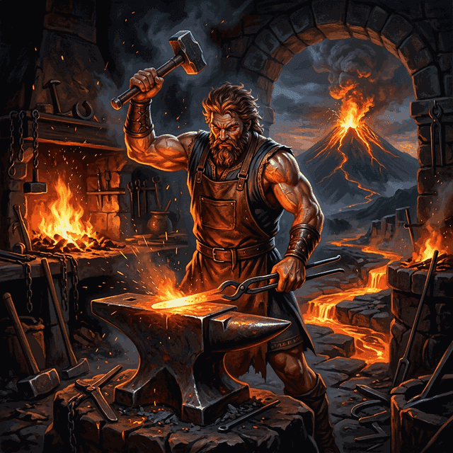 Illustration of Vulcan, a deity of the Roman Pantheon