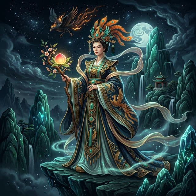 Illustration of Xi Wangmu, a deity of the Chinese Pantheon