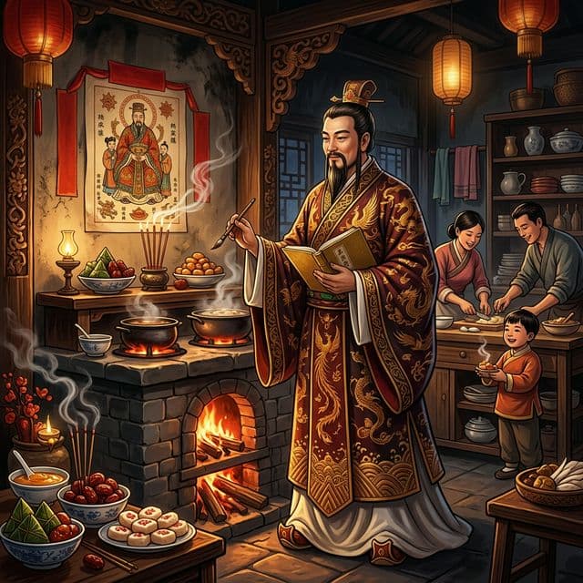 Illustration of Zao Jun, a deity of the Chinese Pantheon