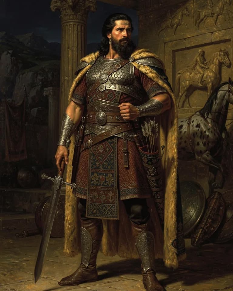 Illustration of Rostam, a hero of the Persian (Iranian) Tradition