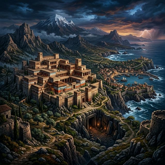 Illustration of Crete, a realm of the Greek Pantheon