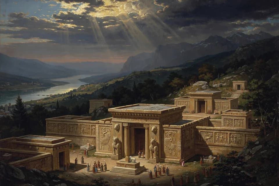 Illustration of Nerik (Oymaağaç Höyük), a sacred site of the Hittite Pantheon
