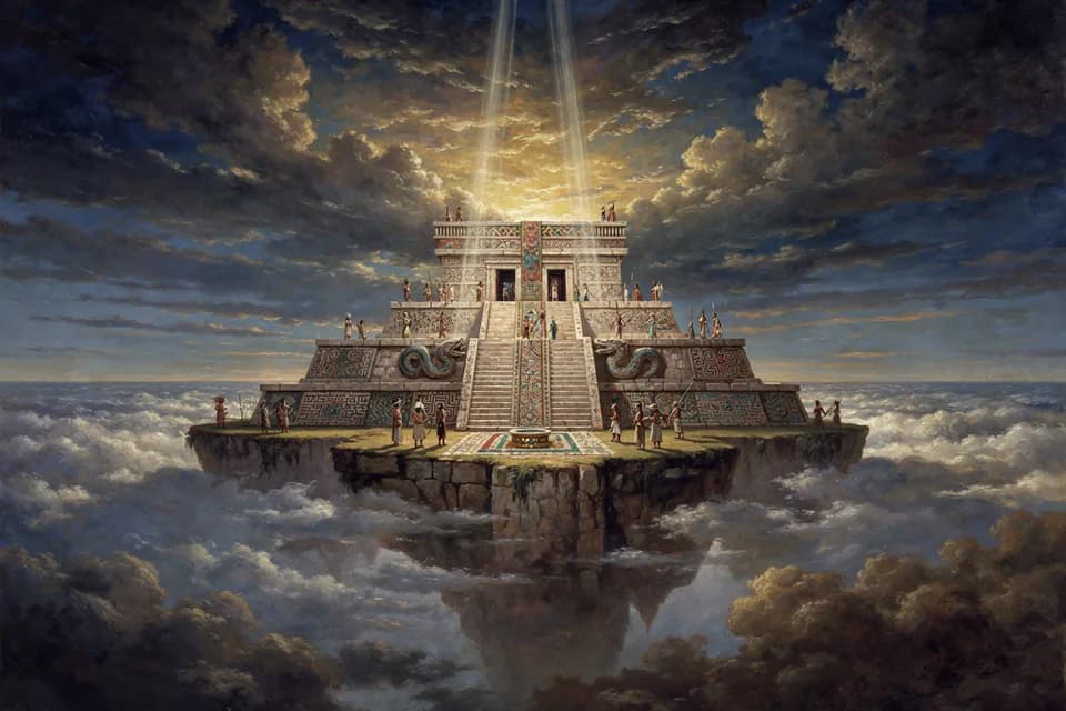 Illustration of Omeyocan, a realm of the Aztec Pantheon