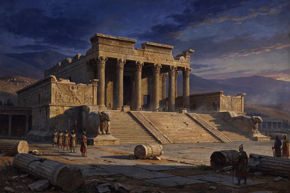 Illustration of Persepolis, a palace of the Persian (Iranian) Tradition