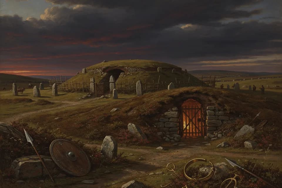 Illustration of Rathcroghan (Cruachan), a sacred site of the Celtic Pantheon