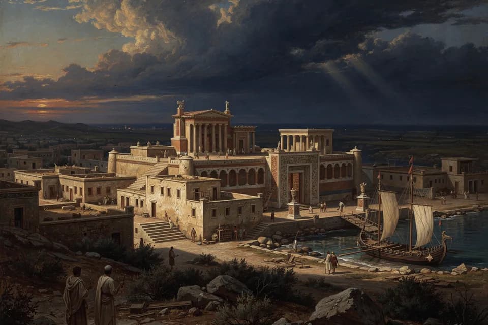 Illustration of Ugarit (Ras Shamra), a city of the Canaanite Pantheon (Ugarit)