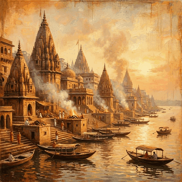 Illustration of Varanasi, a city of the Hindu Pantheon
